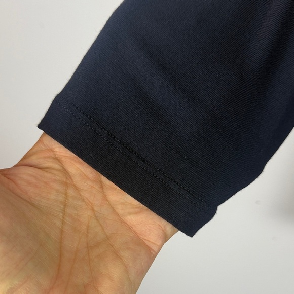 Hobbs London Elegant Navy 3/4 Sleeve Scoop Neckline Slim Fit Casual Med Blouse - Picture 5 of 11